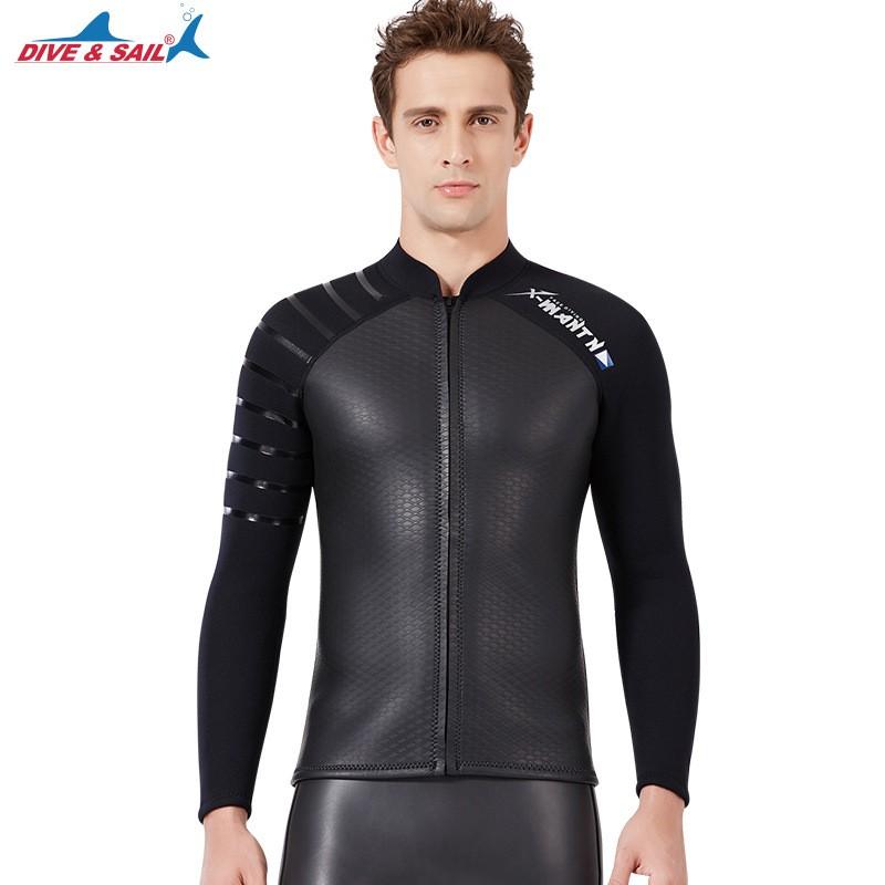 Smooth Leather Diving Suit Men s 3mm Split Jacket Women s Surfing Snorkeling Warm Swimsuit XXL