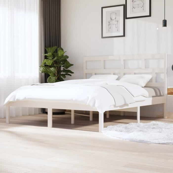 VidaXL Bed Frames White Solid Wood 180x200 Cm Super King 3101234