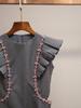 Elegant Rhinestone Flutter Sleeve Tank Dress - New Spring/Summer Collection for Women