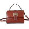 Leather Women's Bag First Layer Vegetable Tanned Cowhide Retro Shoulder Bag Premium Lock Handbag