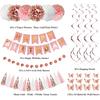 Rose Gold Birthday Party Decorations Kit for Women Girls, Foil Confetti Rose Gold Balloon Pink Happy Birthday Banner Fringe Curtains Butterfly Decor