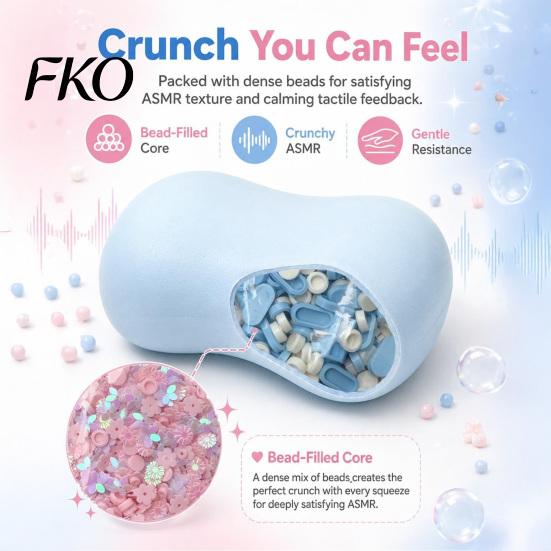 Portable Stress Reliever Relief Crunchy Soap Toy, Bead-Filled Squeeze Fidget Non Adult Toy Rebound Shapeable Shaped Sensory Gift for