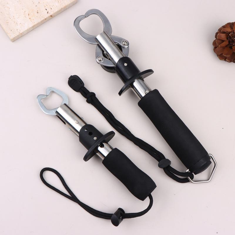 1Pc Fishing Gripper Portable Stainless Steel Fish Lip Controller Handle Grab Fishing Tackle Plier Holder With Weight Scale