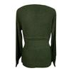 Women's Fashion V-Neck Pullover Shirt Solid Color Long Sleeve Ruffle Waist Women's Shirt