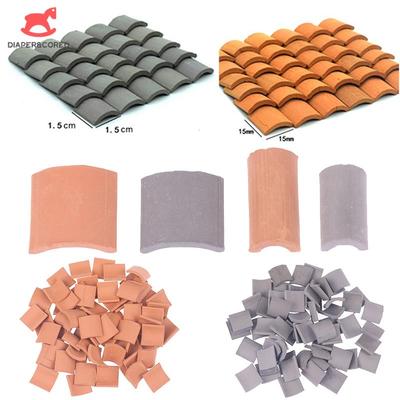 60 Szt./Zestaw 1/16 Skala Mini Dachówki Do Krajobrazu Miniaturowe Dachówki Małe Dachówki Do Domku Dla Lalek Akcesoria Ogrodowe