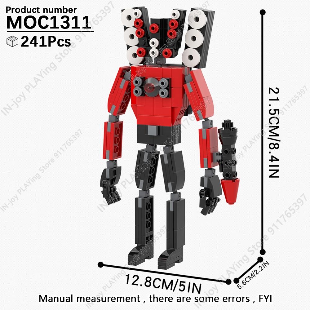 MOOXI Set di Figure Skibidi Toilet Man TvMan Cameraman Speakerman Blocchi da Costruzione Modello MOC Mattoncini Giocattoli per Adulti Bambini Regalo di Compleanno
