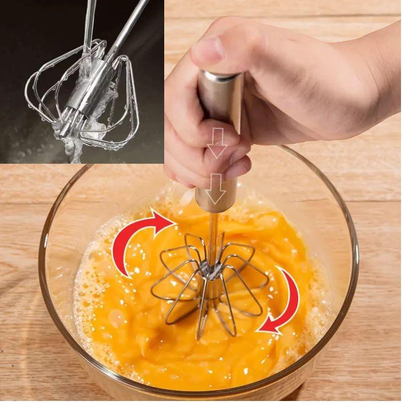 25cm Egg Beater Hand Mixer Semi-automatic Egg Stirrer Stainless Steel Egg Tools Whisk Stirrer Mixing Press Rotary Cream Utensils