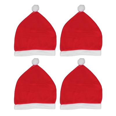 4 Pezzi Cappello di Babbo Natale Cappellino Festivo Natalizio Decorazioni Copri Poggiatesta Sedile Auto Natale Forniture per Feste