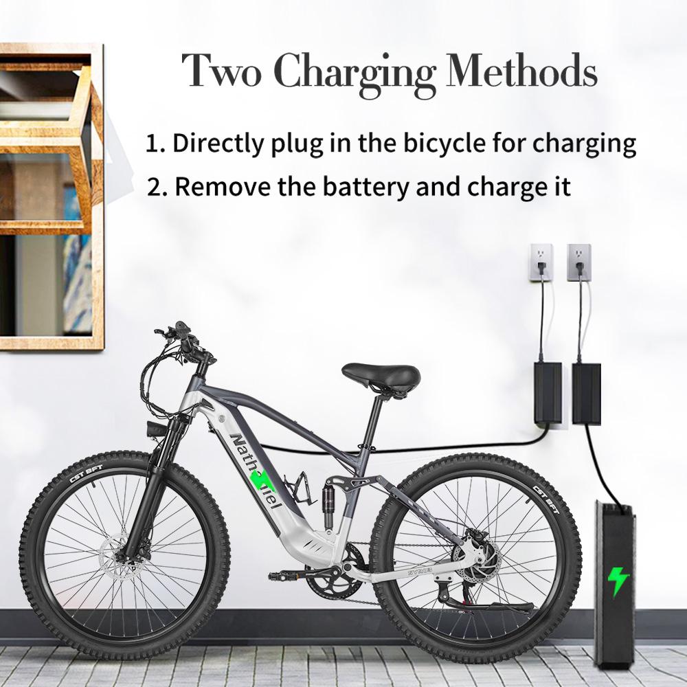 Nathaniel SYR03 Bicicletta elettrica 27.5" 48V1000W Bicicletta elettrica a pedalata assistita per adulti batterie al litio staccabili ad alta capacità Ebike