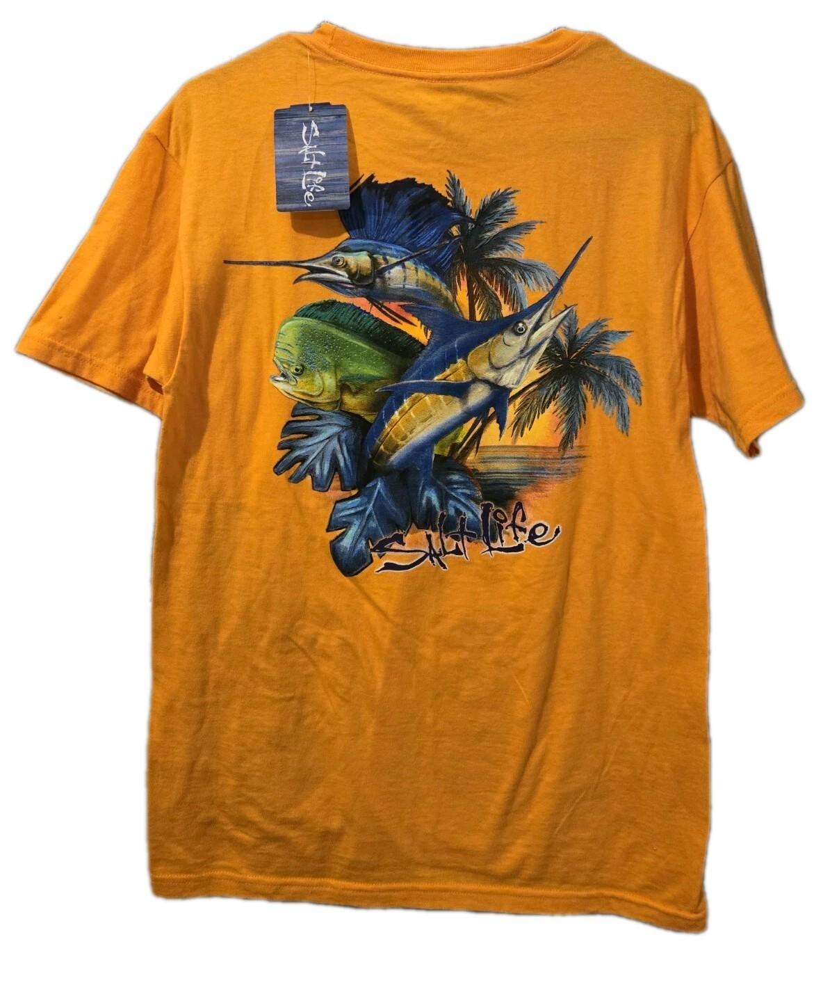 Salt Life Shirt Men s Short Sleeve Marlin Graphic Size Small Orange New NWT Unisex T-Shirt XXXL