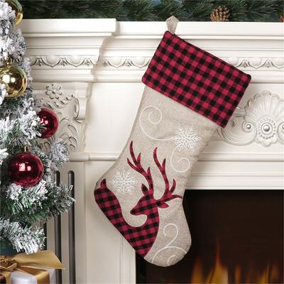 Linen Christmas Stockings Decoration Gift Bag Christmas Hanging Socks