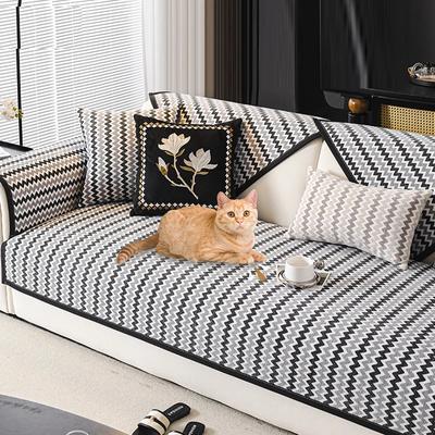 Luxury Non-slip Sofas Towel Couch Cover Wavy Line Sofa Seat Pad Furniture Protection Covers Chenille Sofa Covers for Living Room