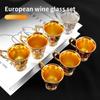Klassisches Elegantes Weinglas, Emaille-Rosenkelch für Hochzeit, Party & Hausbar, Weinbecher mit Vintage-Rosenmuster, Gold-/Silberbeschichteter Kürbiskelch