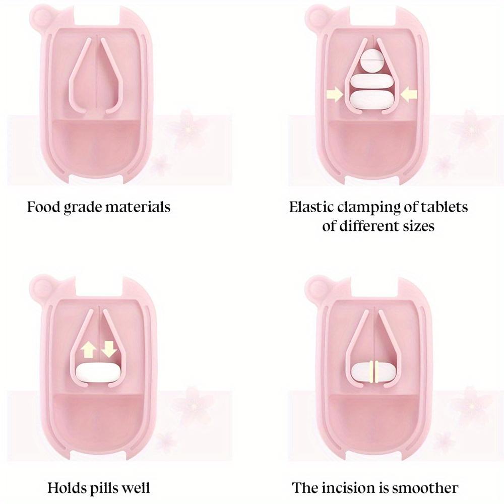 Small Pill Cutters Splitter for Small & Tiny Pills Portable Pill Crusher for Large Pills with Sharp Safe Blad Washable Pill Box