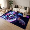 Music Guitar Theme Soft Crystal Velvet Rug Custom Name & Text Print Non Slip Floor Rug for Bedroom Living Room