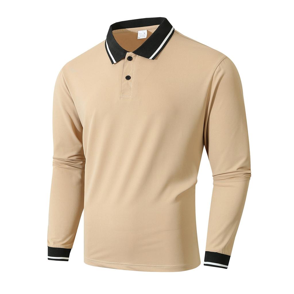 Men's Spring Solid Color Long Sleeve Lapel Shirt Men's Casual Fashion Shirt