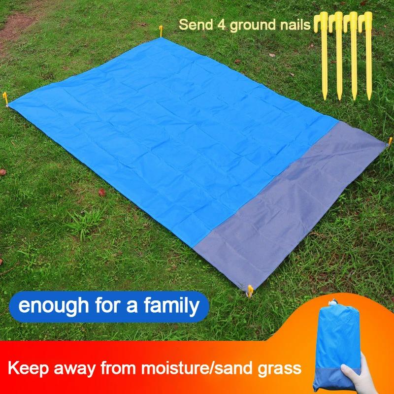 

2 размера складной коврик для кемпинга водостойкий карманный пляжное одеяло матрас портативный легкий коврик уличный коврик для пикника песчаный пляжный коврик 140x200cm синий