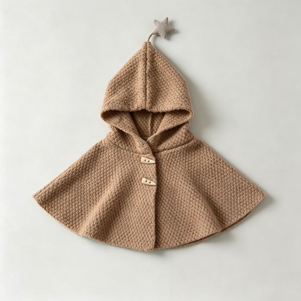 Windproof Kids Hooded Cloak Star Toddler Pullover New Hooded Cape Jacket for Toddlers