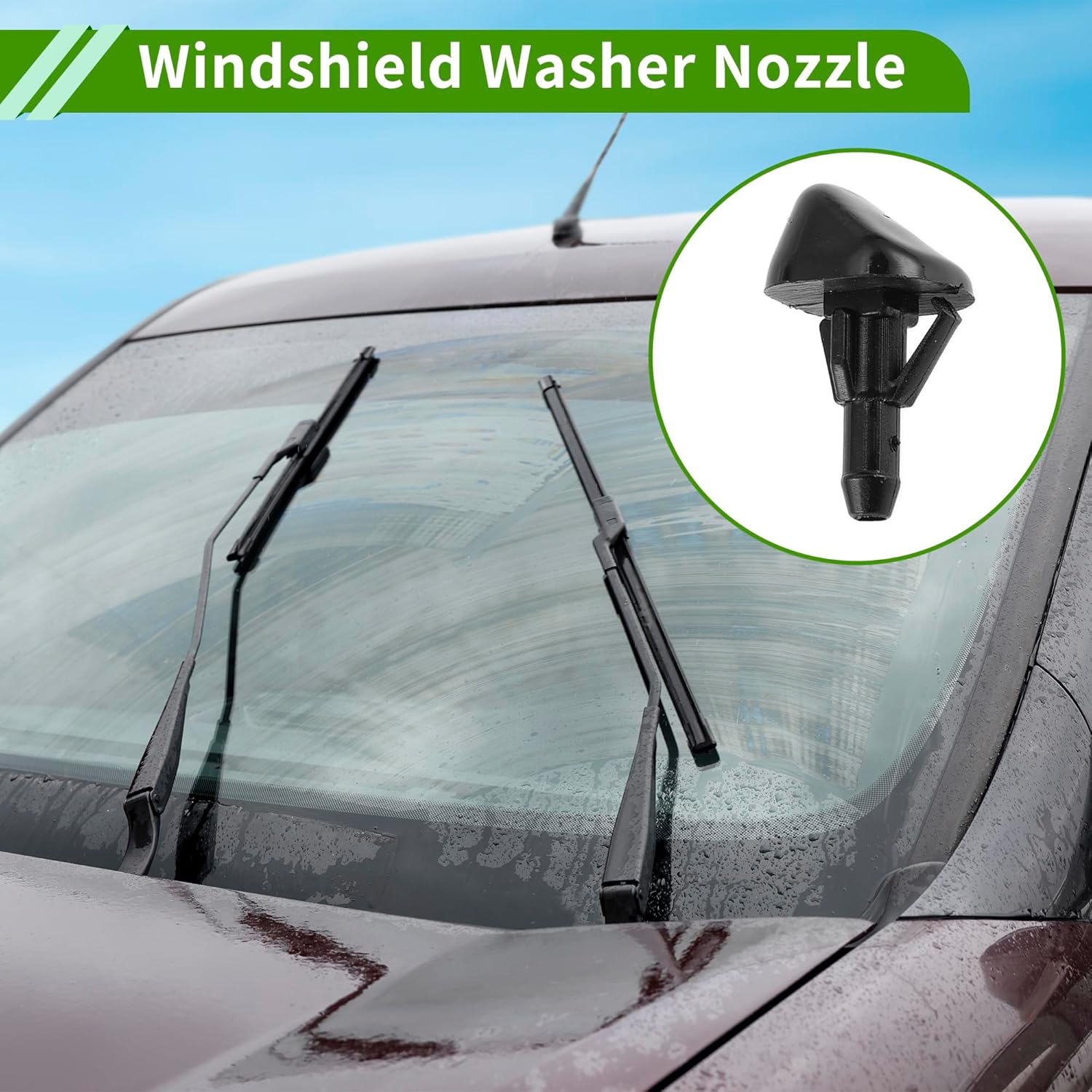 

No.8538135040 Windshield Washer Nozzle for Toyota 4Runner 1987-1995 Black Front Plastic 1 Set