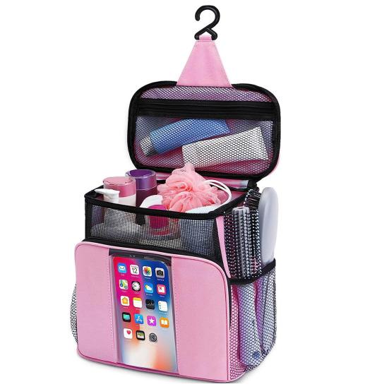 Hanging Toiletry Bag with Handle Zipper Closure Large Capacity Multiple Compartments Quick-Drying Waterproof