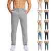 Men's Mid Waist Elastic Golf Pants Large Straight Leg Quick Drying Lightweight Suit Pants