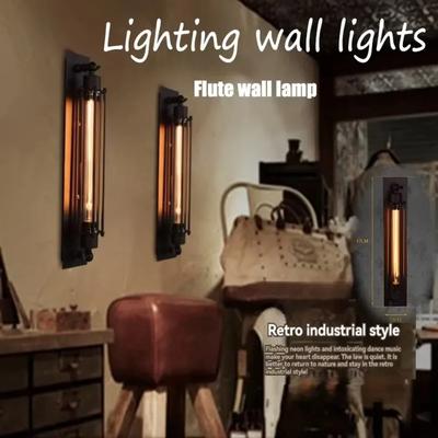 Luminária de Parede Flauta de Crescimento Antiga Ferro Forjado Estilo Industrial Americano Retrô Restaurante Corredor Corredor Iluminação Decorativa de Parede Alegria