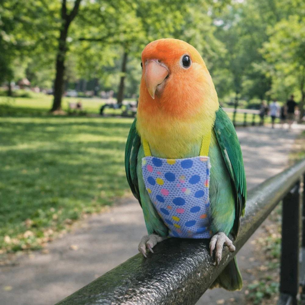Adjustable Bird Flight Suits Escape Proof Feces Pocket Parrot Flying Harness Breathable Parrot Outdoor Leashes Bird Training