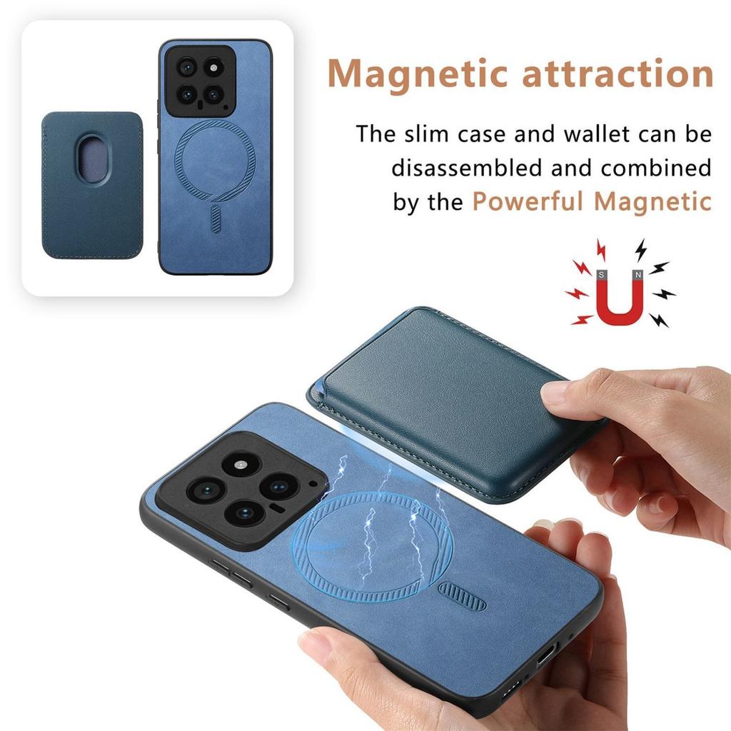 Xiaomi Mi 15pro Mobile Phone Case Is All-inclusive Plain Leather Note14 Magnetic Card Bag, Simple Redmi K80 Protective Case.
