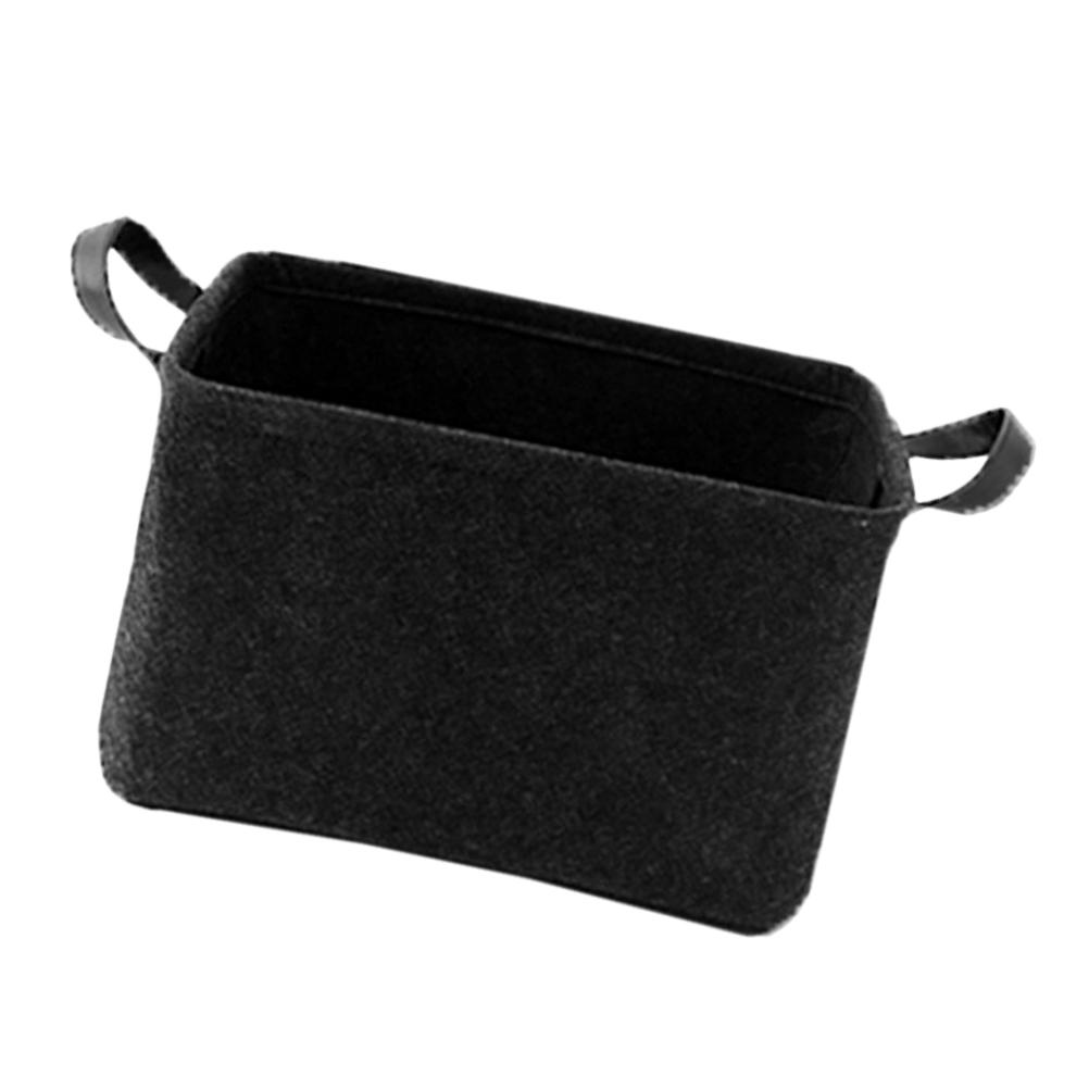 

1pc Felt Storage Basket Light Grey Portable Desktop Organizer Sundries Storage Container For Home Kitchen Nursery Nonwoven темно-сірий колір