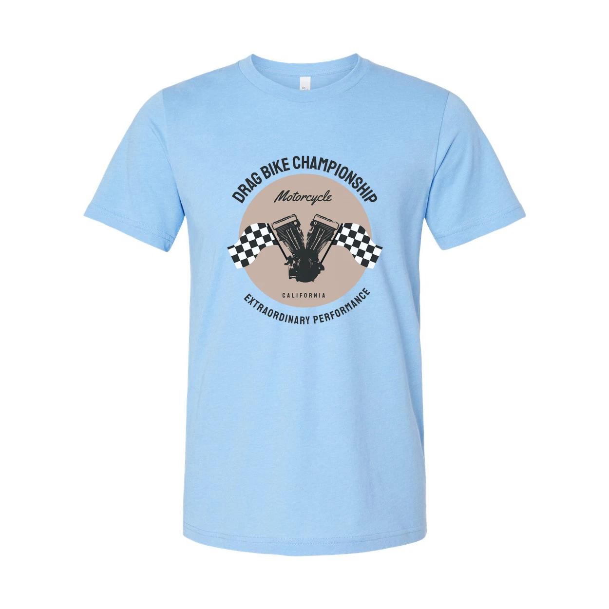 Drag Bike Championship Motorcycle Graphic Tee Unisex California Engine Artwork W 3XL