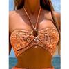 2024 European & American Halterneck Mesh Bikini Set - Three-Piece Women's Swimsuit