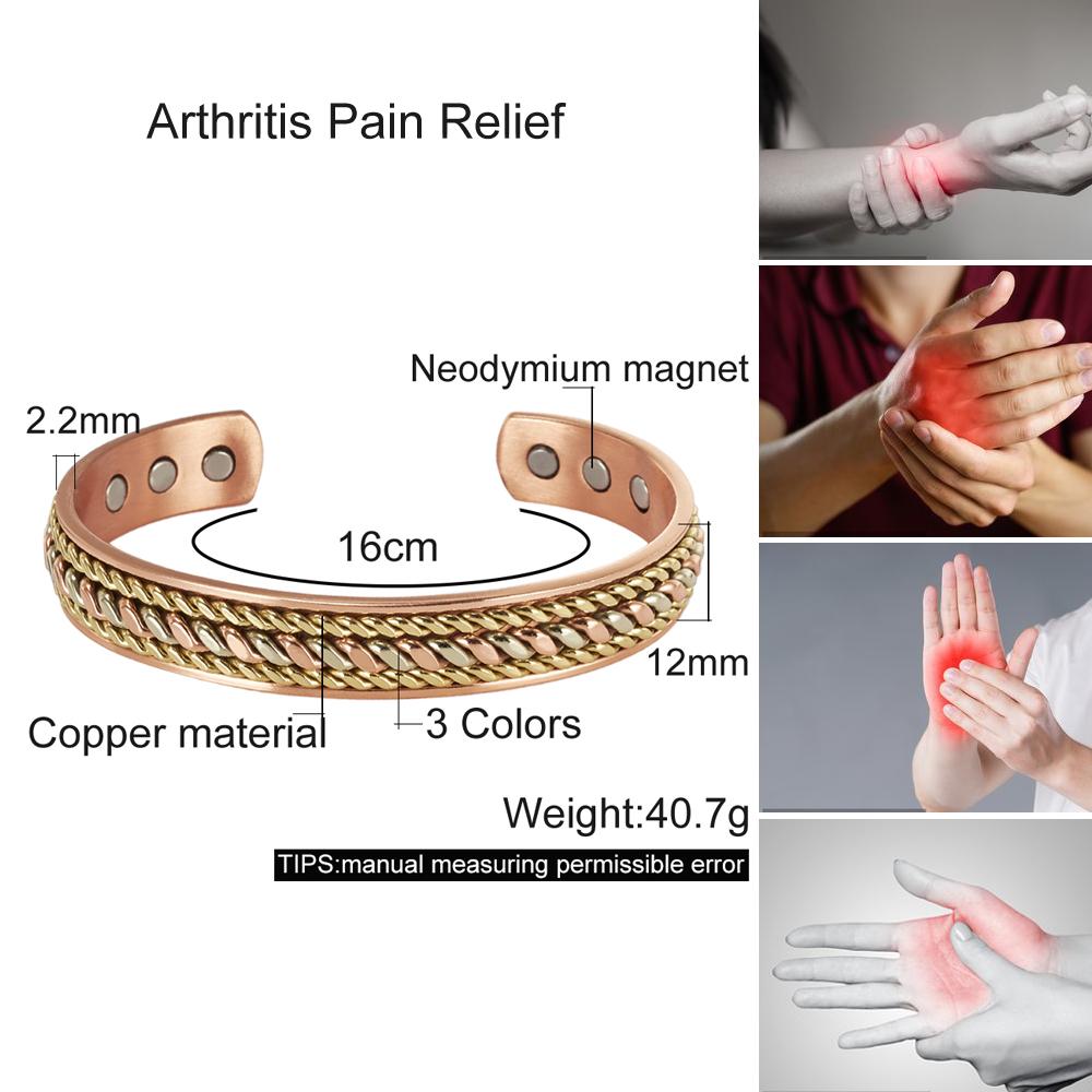 Pure Copper Bracelets Magnetic Adjustable Braided Cuff 12mm Bangles Soft Metal Resizable Health Jewelry Men Women