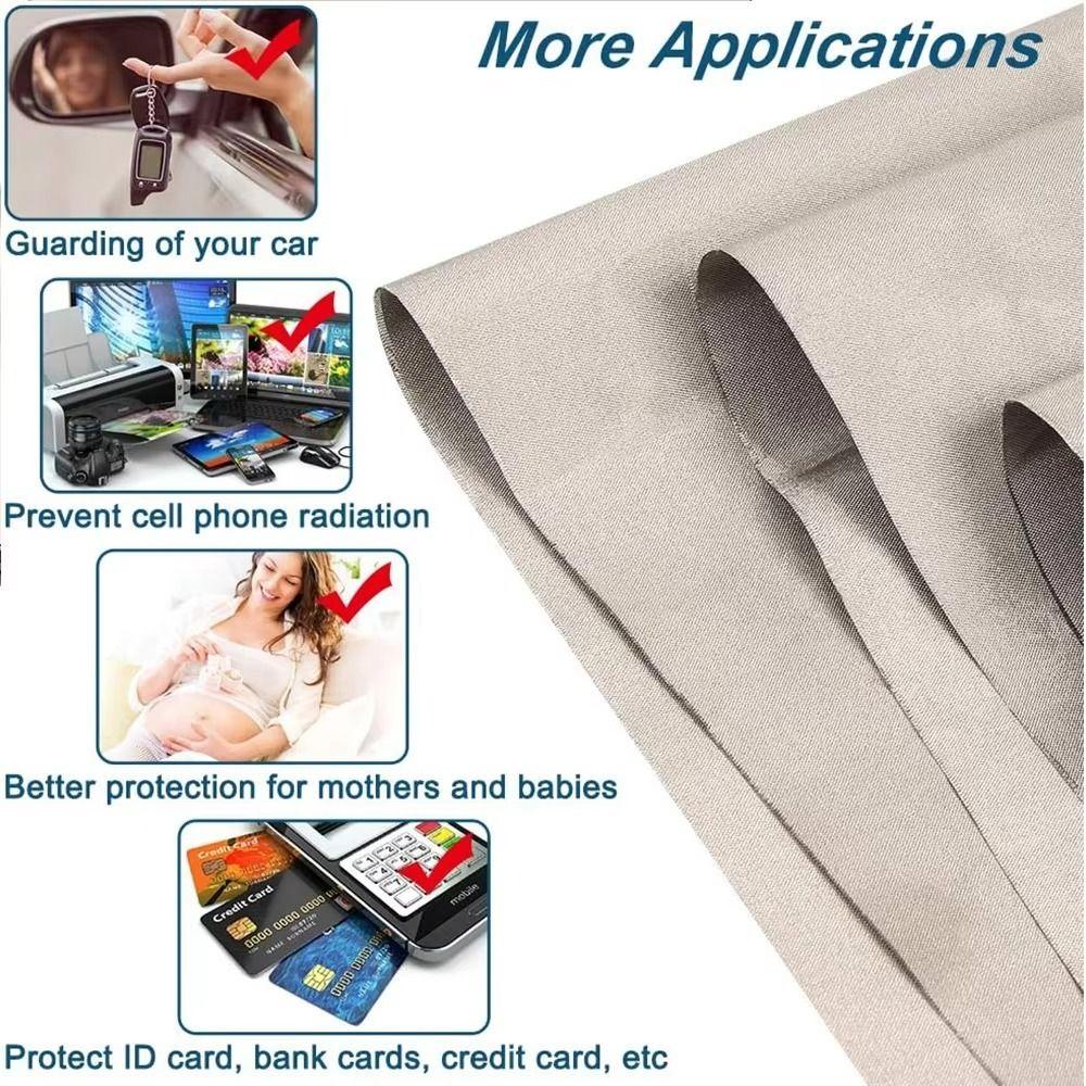 Tecido de Faraday Condutor de Níquel Cobre Material Poliéster Prateado Anti-Radiação WiFi/RF Bloqueia Sinais Tecido