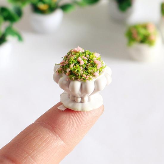Mini Plant Model 1/12 Scale Doll Houses Plants Realistic Micro Plastic Pots for Doll Houses Garden Accessories Fairy Garden Patio Decor Miniature
