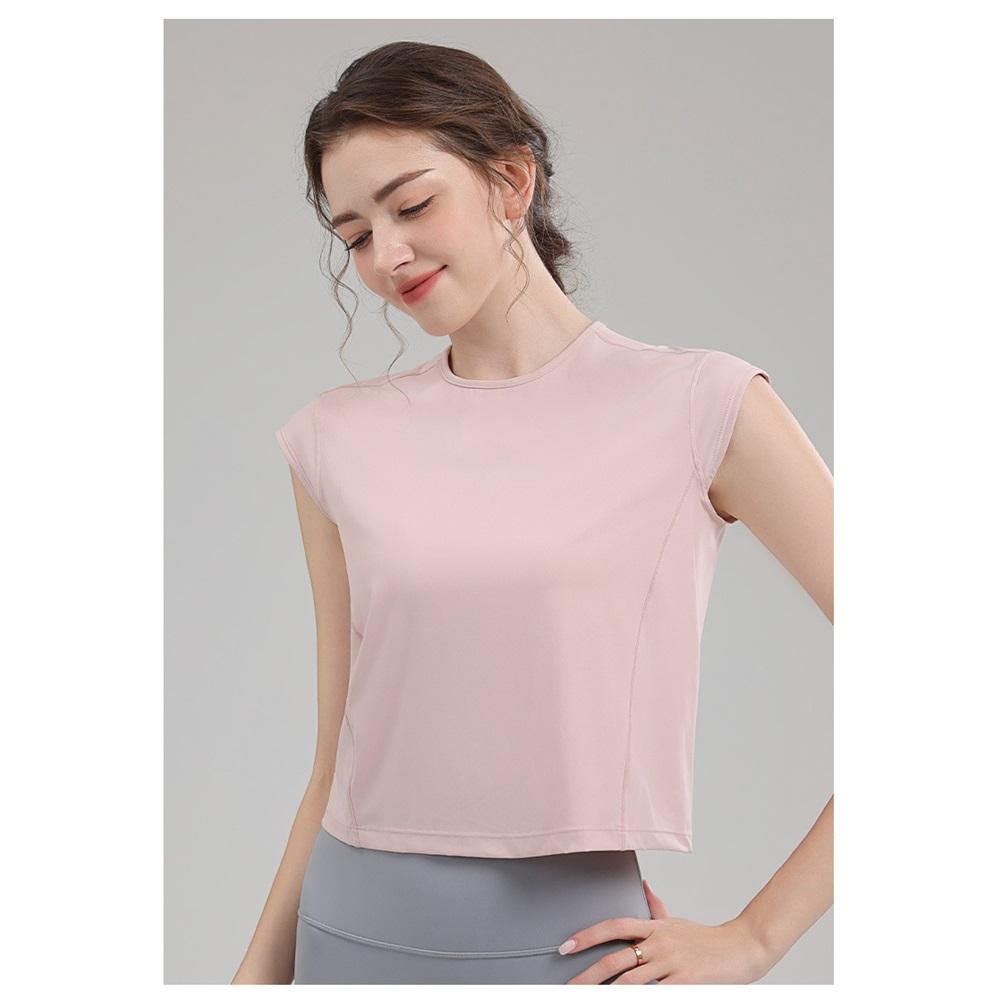 New Yoga Short Sleeved Women's Hollow Back Sports T-shirt With Drawstring, Wrinkle, Breathable Outdoor Sports Running And Fitness Clothing