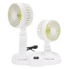 DC 5V USB Car Cooling Fan 2 Speed Wind Quiet 360 Deg Rotatable Portable Dual Head Desk Fan for SUV
