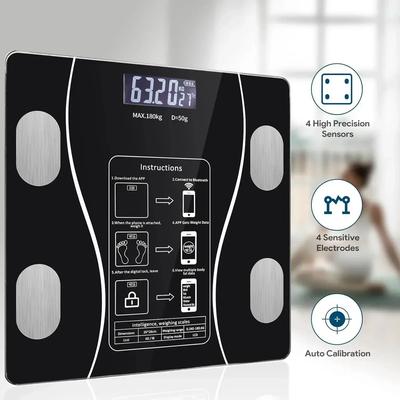 APP Vücut Yağ Ölçeği, Bluetooth Yağ Ölçeği, Akıllı Dijital Banyo, Kablosuz Tartı, USB Şarj