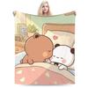Cute Bear Bubu Dudu Fleece Blanket  Novelty Throw Blankets For Home 150*125Cm Plush Thin Quilt