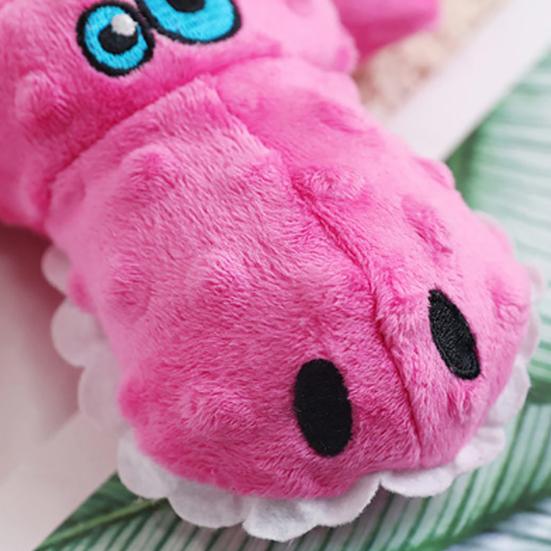 Indestructible Plush Dog Toy Soft Squeaky Chew Toy Stuffed Crocodile Puppy Teething Toy