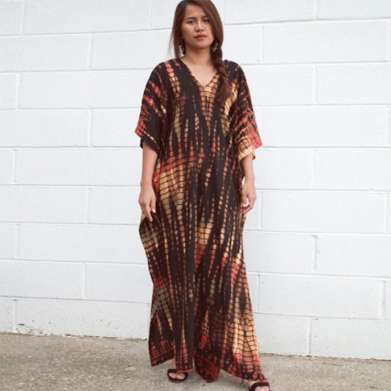 Šaty Bohemian Beach Kaftan pro ženy Barva na kravatu Letní Maxi Župan Letní Plavky Přikrývky Sváteční plavky