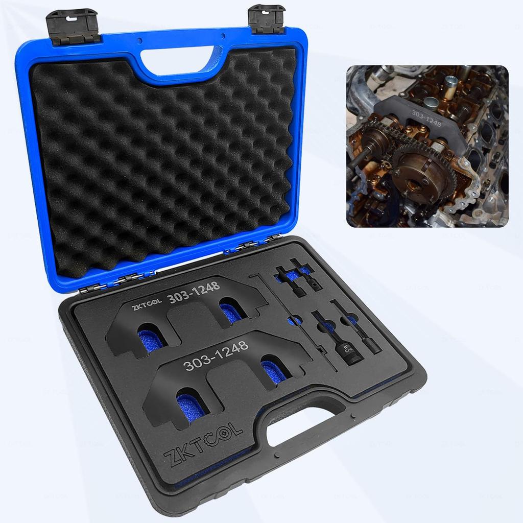 ZKTOOL Engine Timing Tool for Ford 3.5L 3.7L 4V Engines, Equivalent to OEM 303-1248 303-1530 303-507 303-574, with Chain Tensioner Holder Tool for Blo