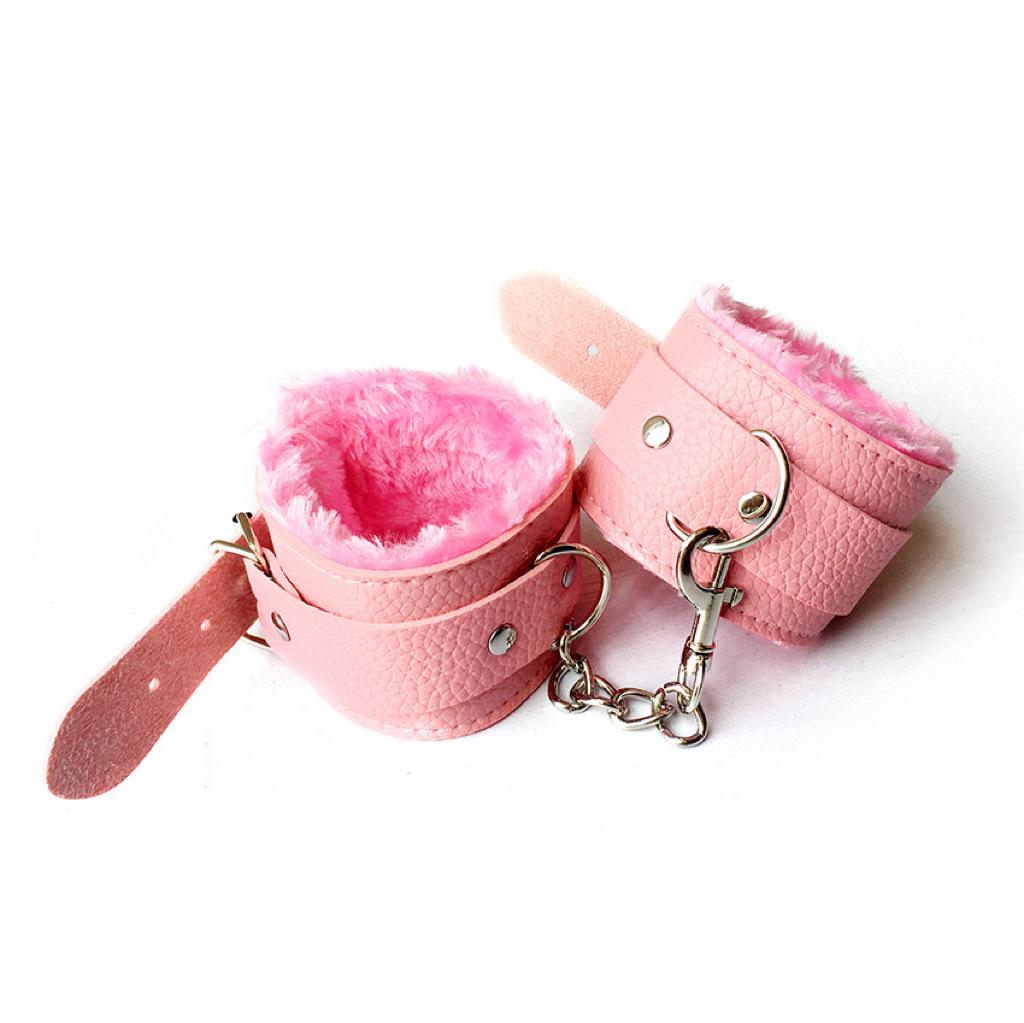 Sextoy Fetish SM Leather Lychee Pattern Bondage Handcuffs & Anklets for Women