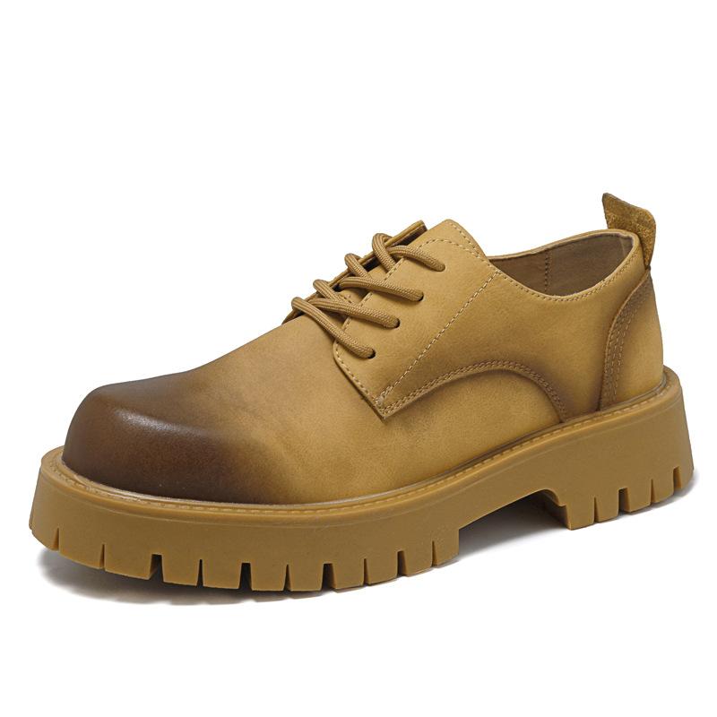 Casual Leather Shoes Men'S  Martin Boots Low-Top British Retro Big Head Leather Shoes Men'S Formal Leather Shoes 2135-R