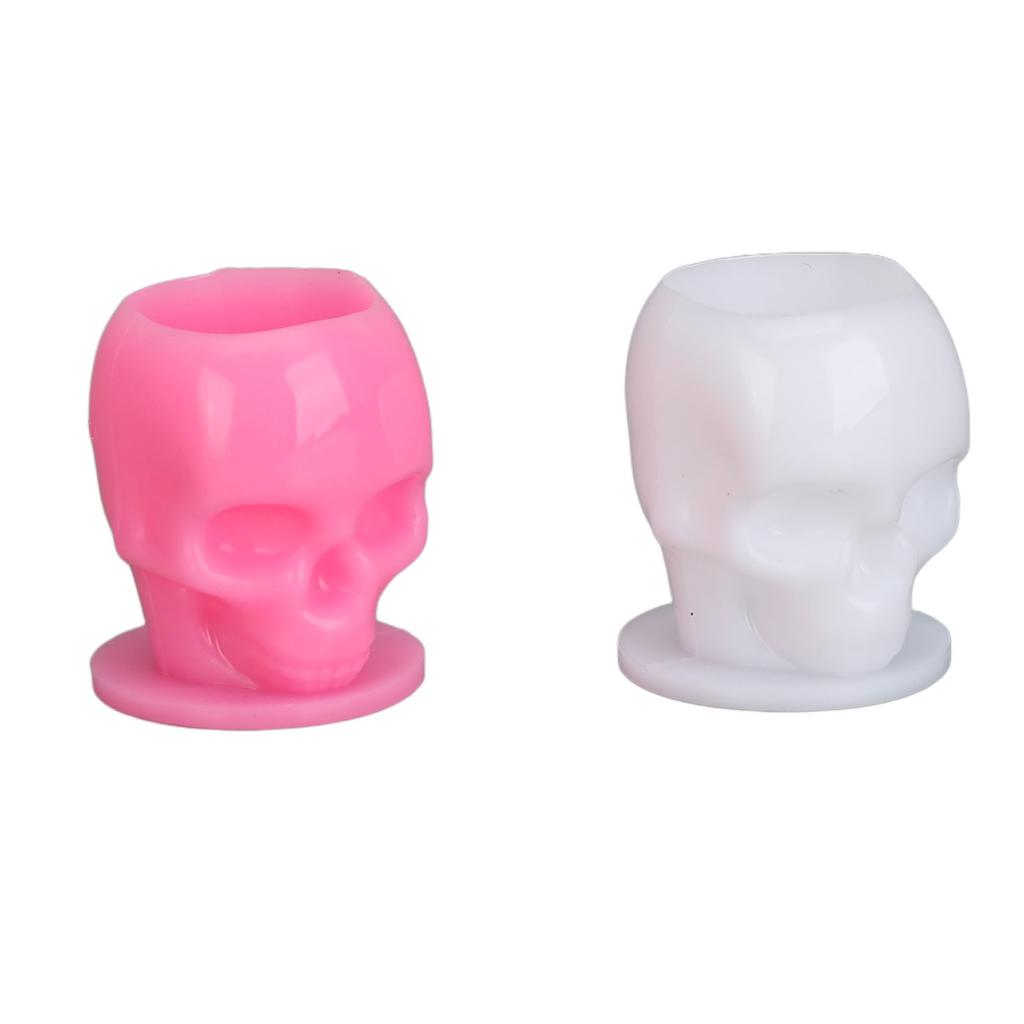 400 buc cupe de cerneală pentru tatuaje în formă de craniu, bază stabilă, de unică folosință, cupe de pigment microblading îngroșate