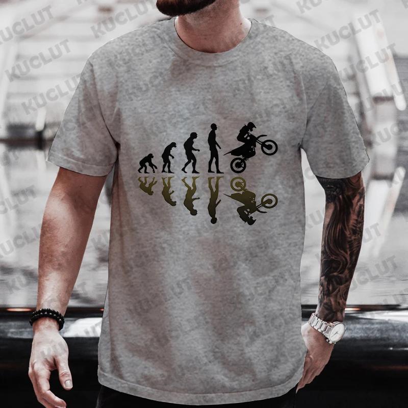 Men's Street Wear T-shirt Summer Fashion Tee Shirt Evolution Motorbiker Motorcycles Tops Casual Men Tshirts Oversized Streetwear