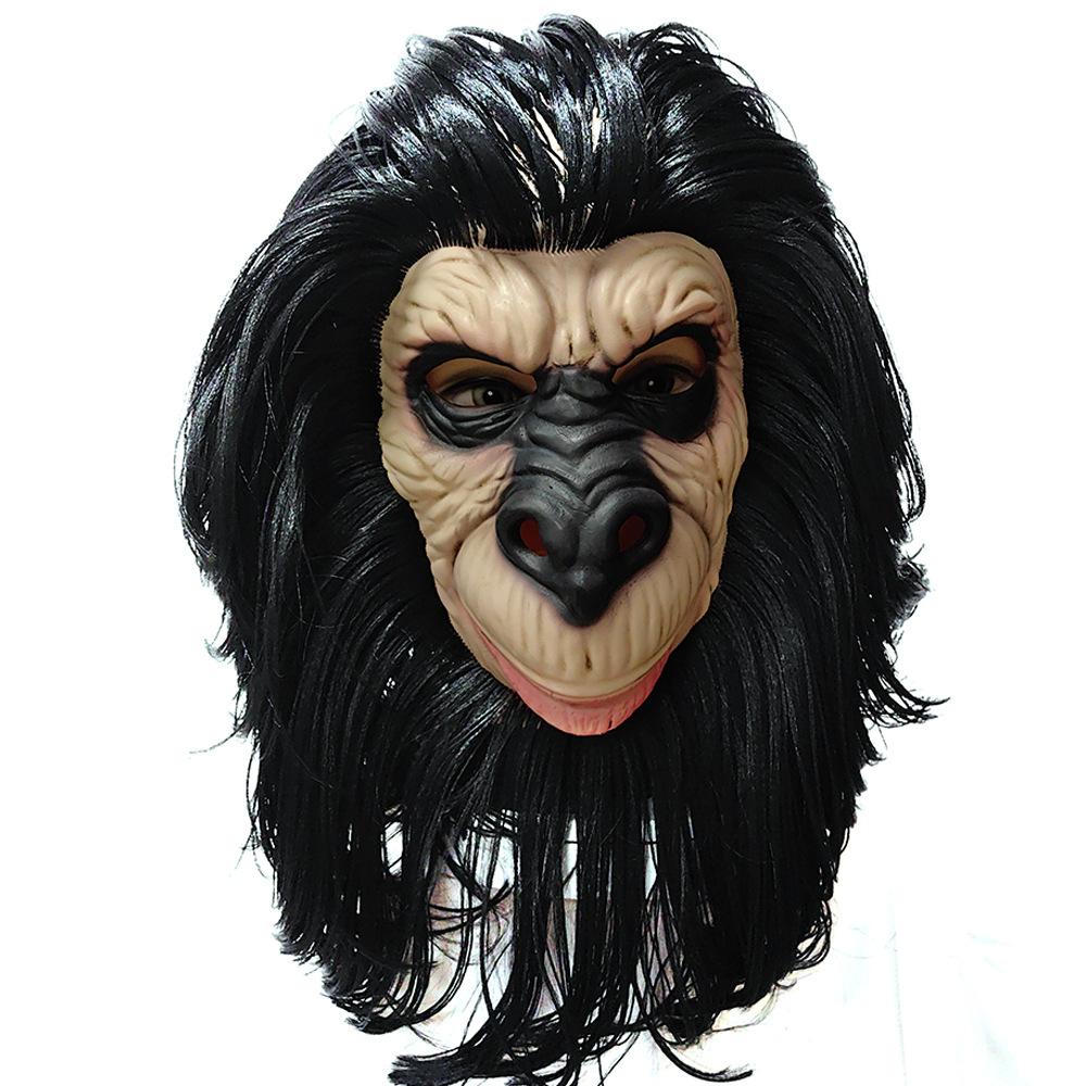 Latex monkey mask for Halloween, funny gorilla headgear mask, costume party role-playing prop