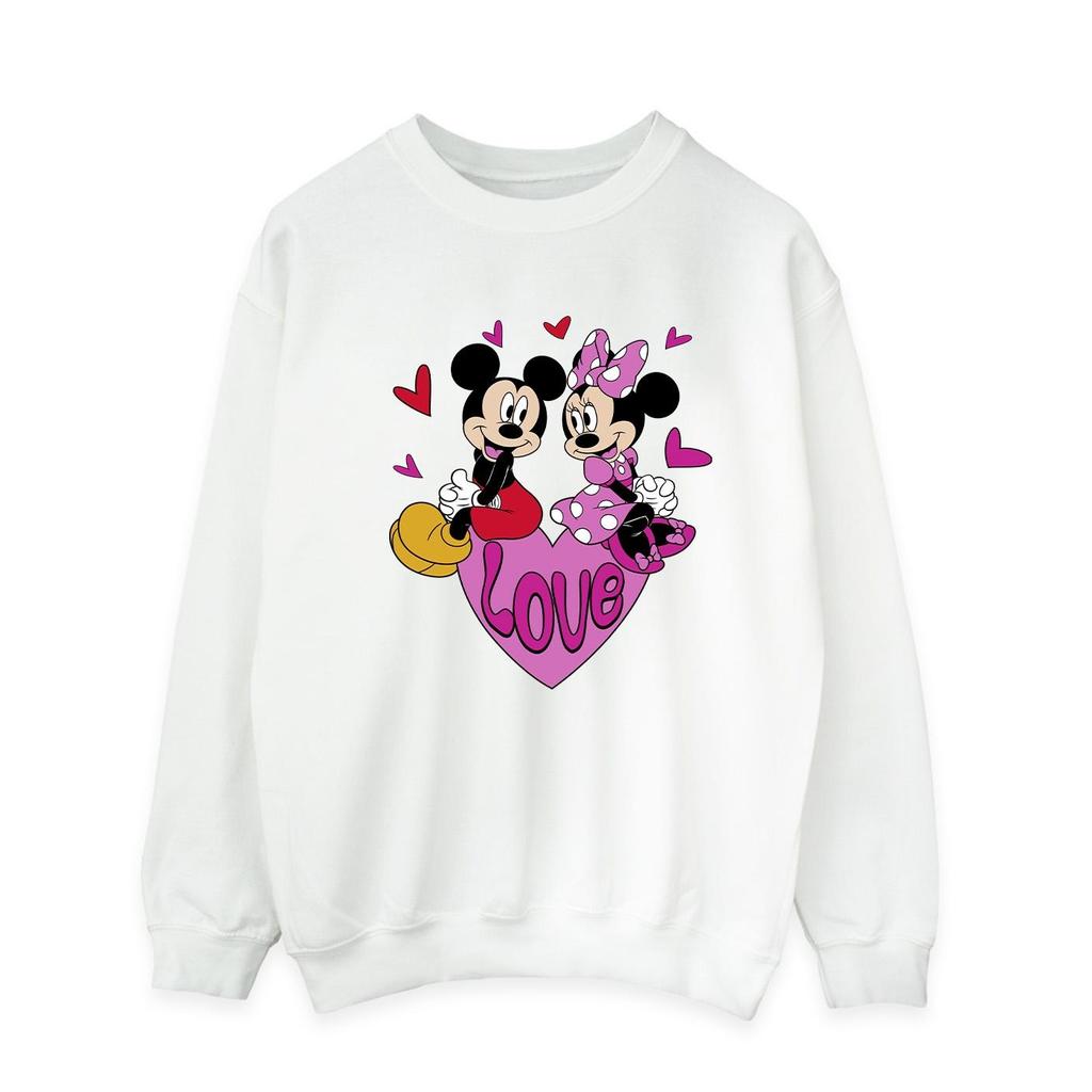 Disney Men's Love Mickey & Minnie Mouse Hearts Sweatshirt