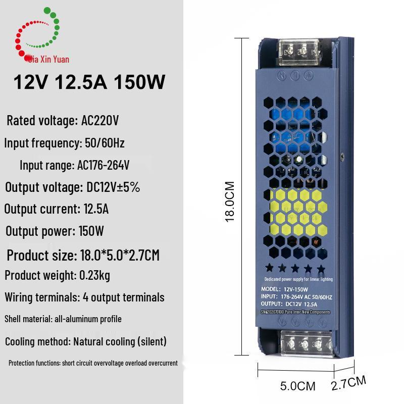 Schwarzes King Kong LED Netzteil Transformator 220V auf 12V/24V/48V, 60W-400W