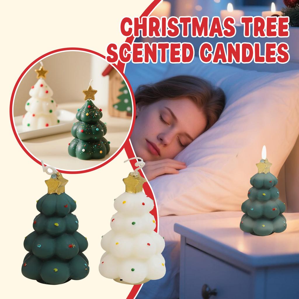 Christmas Tree Scented Candle Atmosphere Gift Gift Handmade Simulation Christmas Candle Wax Scented Candle