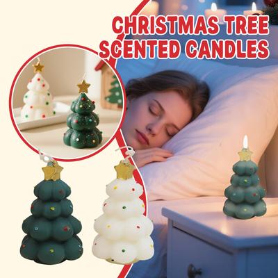 Christmas Tree Scented Candle Atmosphere Gift Gift Handmade Simulation Christmas Candle Wax Scented Candle